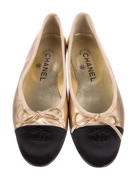 gold chanel ballet flats|where to buy chanel flats.